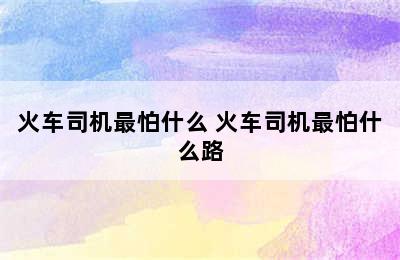 火车司机最怕什么 火车司机最怕什么路